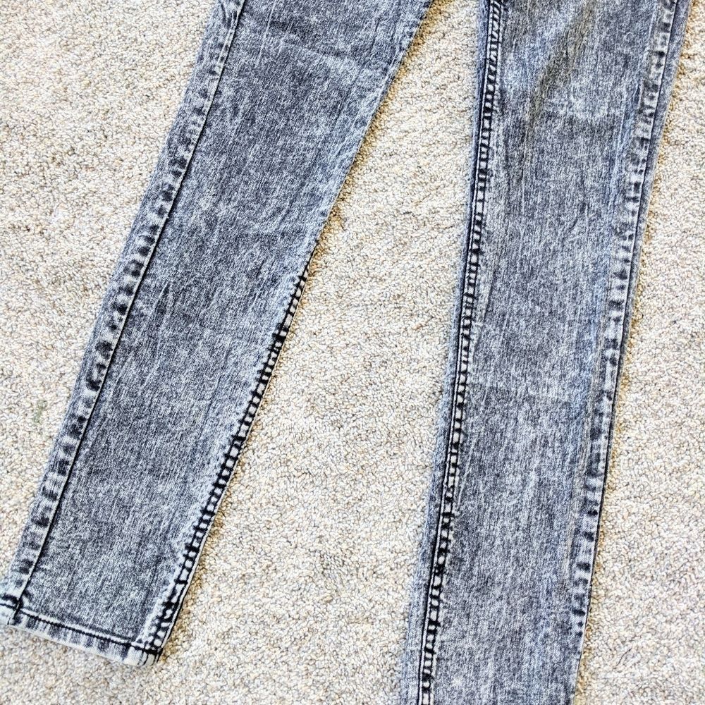 Acid Wash H&M High Waist Skinny Jeans Sz 8 Gray Retro 80s 90s - Picture 6 of 10